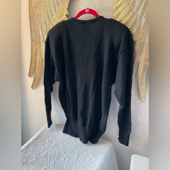 Vintage 1980s beaded sequin black sweater size 38 M/L women’s shoulder pads - Picture 11 of 12